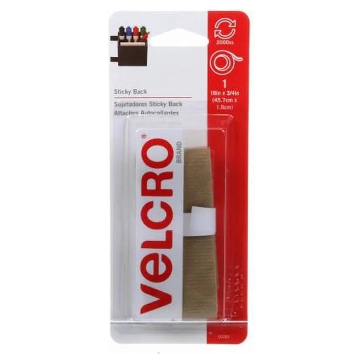 Velcro brand Sticky Back Tape Beige 3/4in x 18in