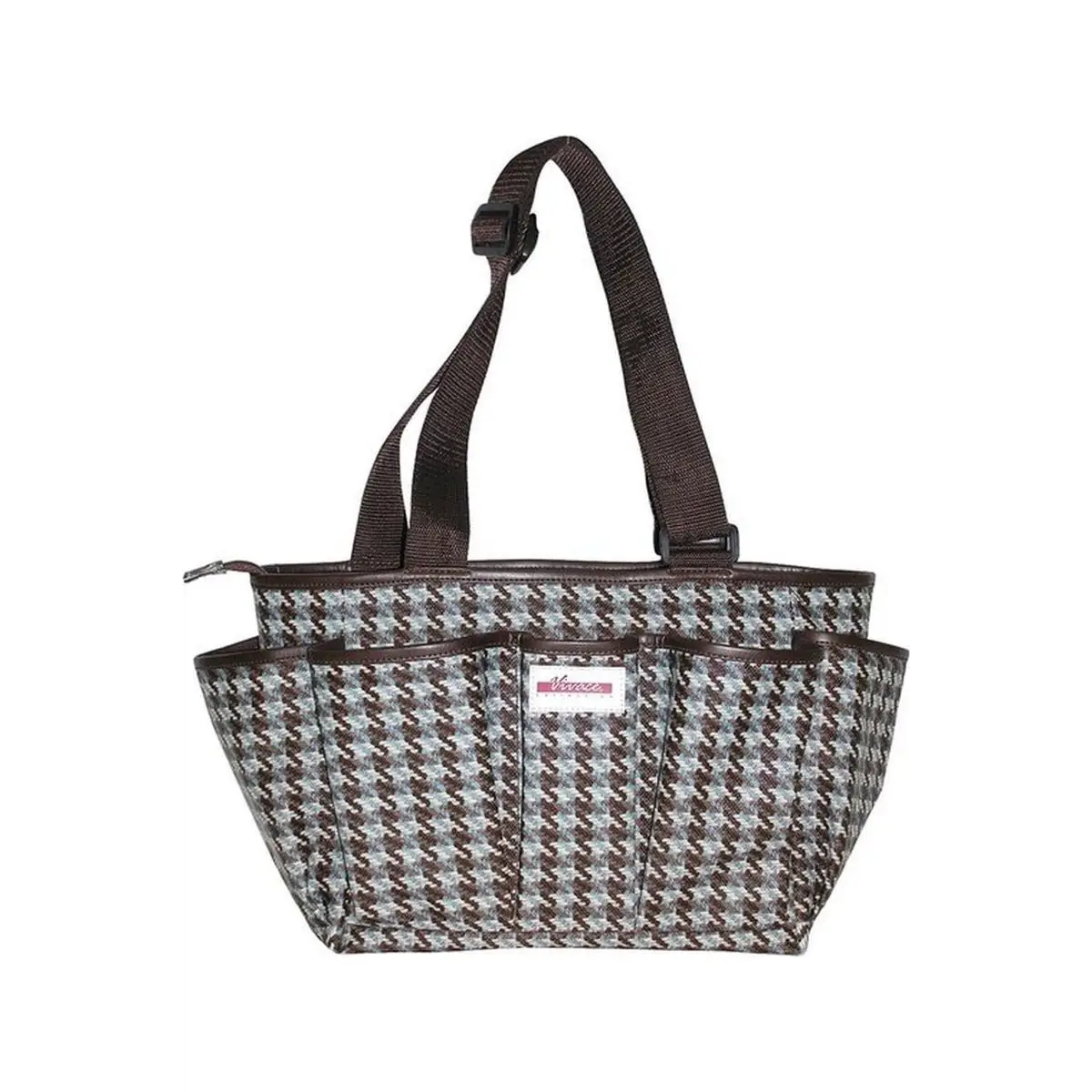 VIVACE Accessories Bag - Houndstooth PVC - 27 x 21 x 15cm 10 1/2" x 8 1/4" x 6"