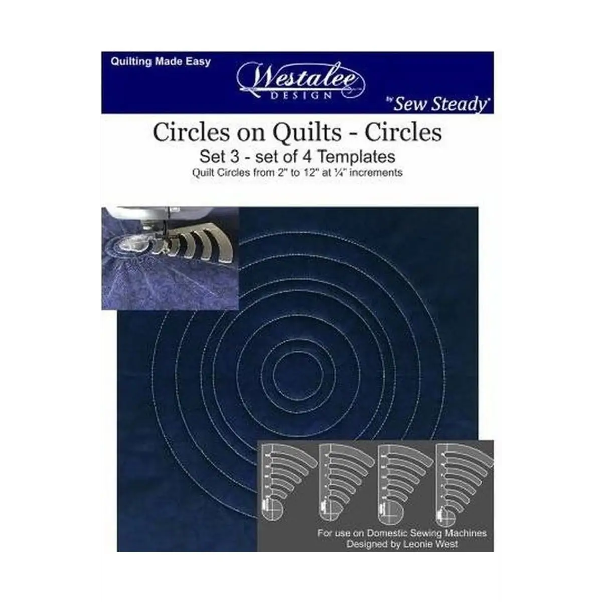 Westalee Circles on Quilts Template Set 4pc - Low Shank