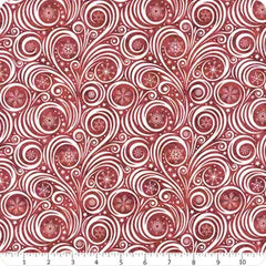 Winter Solstice II Red on White Snow Swirl Yardage (Sold By 1/2 Meter)